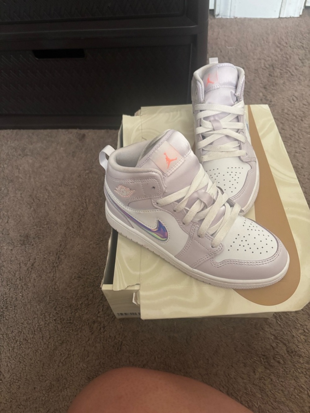Jordan Kids Pastel Pink High-Top Sneakers - Picture 3 of 7